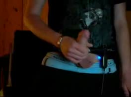 Hot boy cums while his friend watches